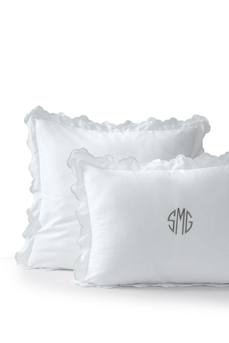 400 No Iron Supima Scallop Sham Pillow Shams Pillows Bed Home