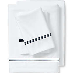 400 Thread Count Premium Supima Cotton No Iron Sateen Embroidered Pillowcases, Front