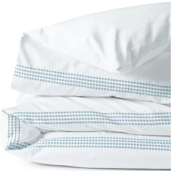 400 Thread Count Premium Supima Cotton No Iron Sateen Embroidered Duvet Bed Cover - primary