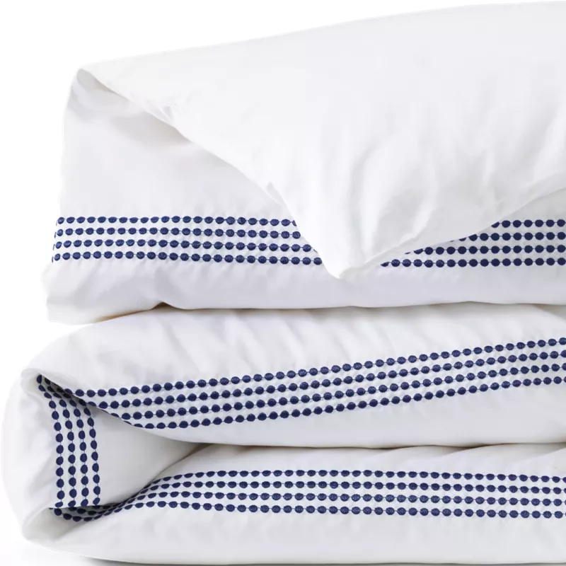 400 Thread Count Premium Supima Cotton No Iron Sateen Embroidered Duvet Bed Cover, alternative image