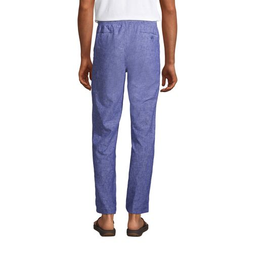 Pantalon en Coton et Lin Taille Elastiquée, Homme Stature Standard image number 1