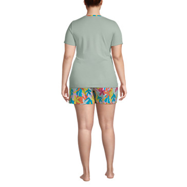 Kurzes Pyjama-Set aus Stretch-Jersey für Damen in Plus-Größe image number 1