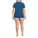 Women's Plus Size Knit Pajama Short Set Short Sleeve T-Shirt and Shorts, Back