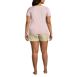 Women's Plus Size Knit Pajama Short Set Short Sleeve T-Shirt and Shorts, Back