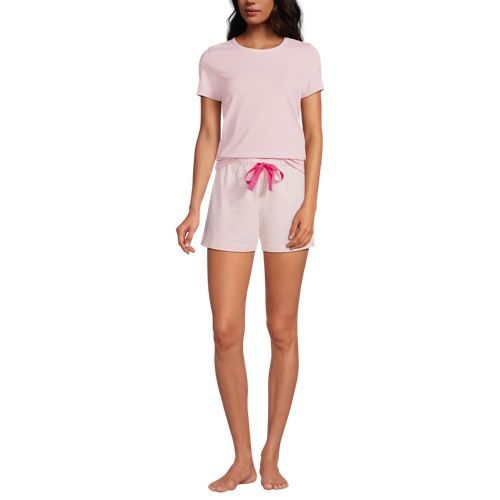 Women's Waffle Pajama Set Long Sleeve T-Shirt and Shorts