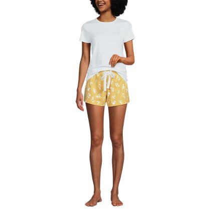 Women's Knit Pajama Short Set Short Sleeve T-Shirt and Shorts - image 1