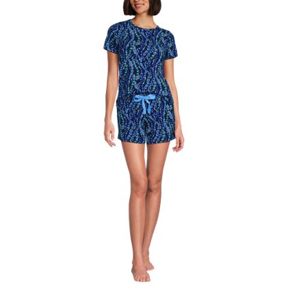 Women's Knit Pajama Short Set Short Sleeve T-Shirt and Shorts - image 4