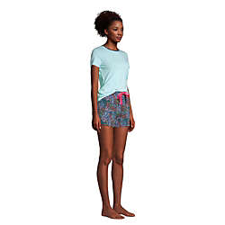 Women's Knit Pajama Short Set Short Sleeve T-Shirt and Shorts, alternative image
