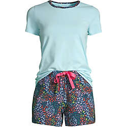 Women's Plus Size Knit Pajama Short Set Short Sleeve T-Shirt and Shorts, Front