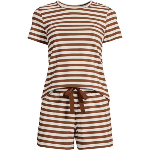 Women's Knit Pajama Short Set Short Sleeve T-Shirt and