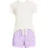 Women's Knit Pajama Short Set Short Sleeve T-Shirt and Shorts, Front