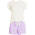 Women's Knit Pajama Short Set Short Sleeve T-Shirt and Shorts, Front