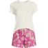 Women's Knit Pajama Short Set Short Sleeve T-Shirt and Shorts, Front