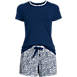 Women's Knit Pajama Short Set Short Sleeve T-Shirt and Shorts, Front