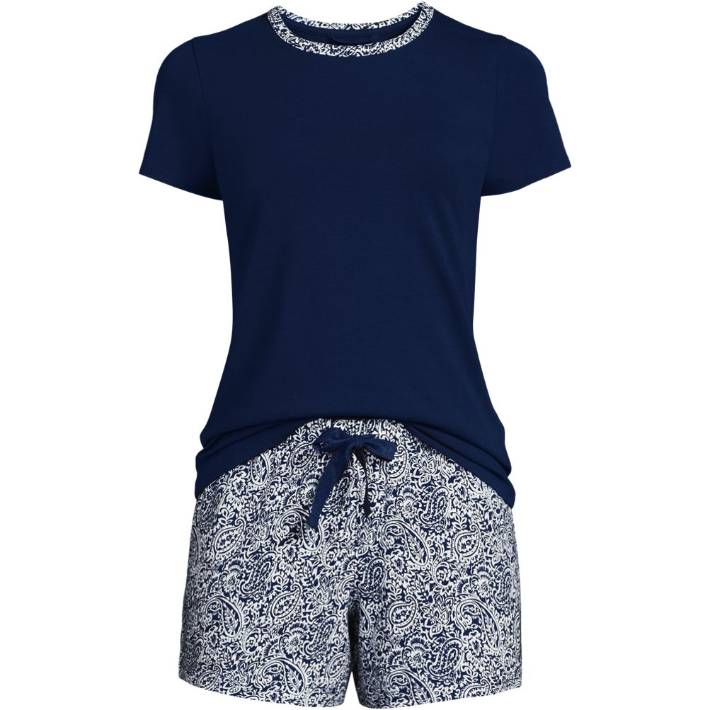 Lands' End Women's Comfort Knit Built In Brief Pajama Shorts : Target