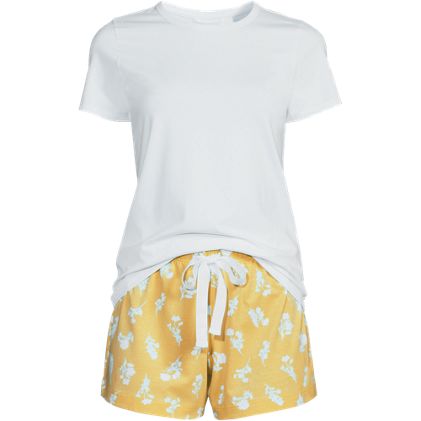 Women's Knit Pajama Short Set Short Sleeve T-Shirt and Shorts - primary