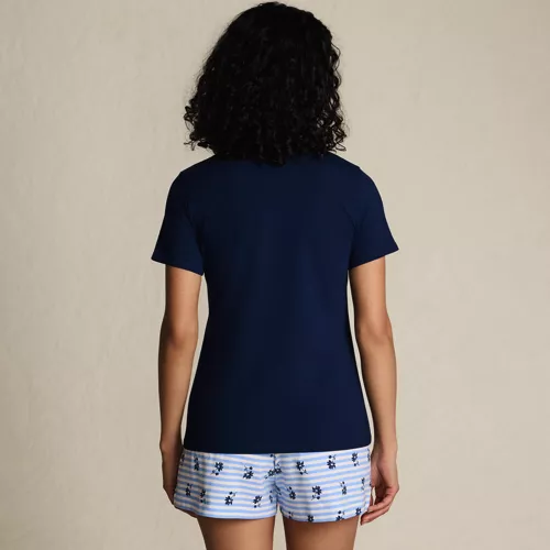 Women's Knit Pajama Short Set Short Sleeve T-Shirt and Shorts, Back