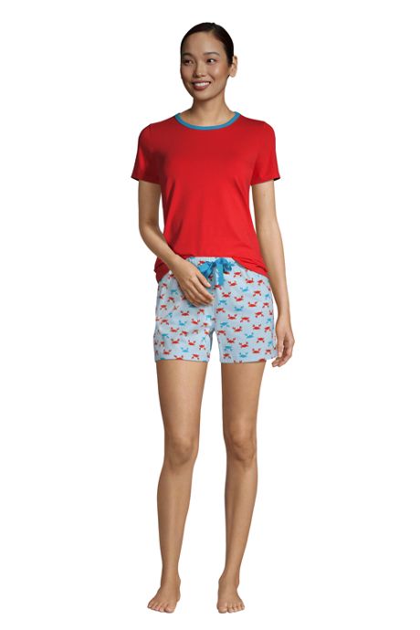 Pink Lady Womens Knit Short Sleeve Top Boxer Short 2 Piece Pajama Set