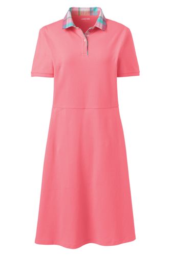 cotton mesh polo dress