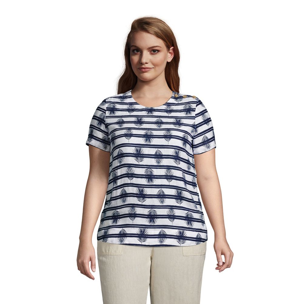 Women's plus shop size linen tops