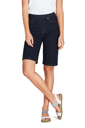 women's pull on jean shorts