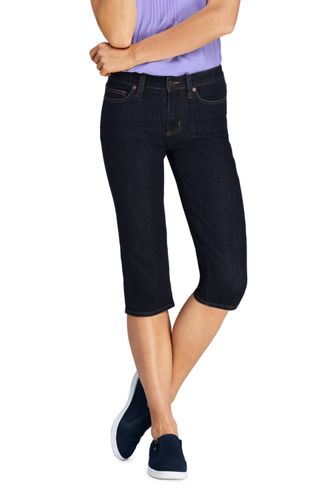 womens stretch denim capris