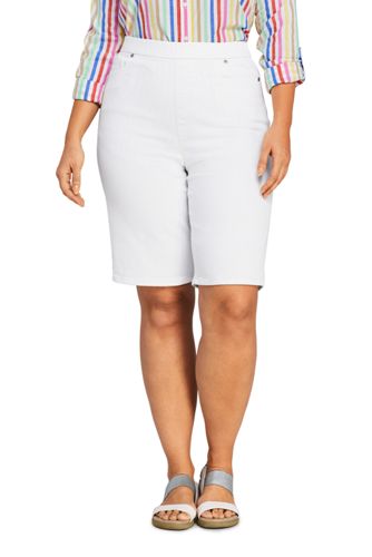 plus size white jean shorts