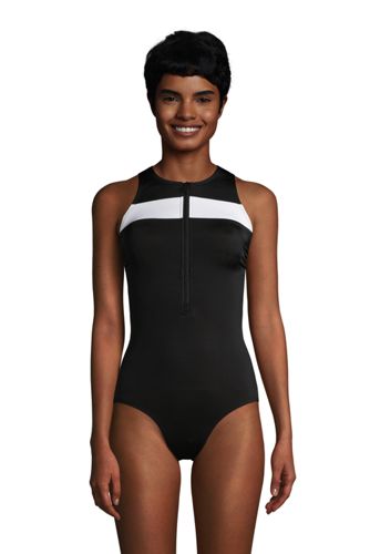 one piece zip front swimsuit