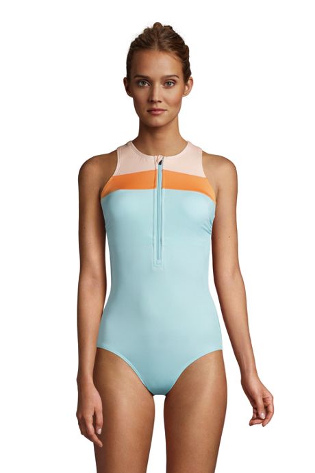 Women S Chlorine Resistant Zip Front One Piece Athletic Swimsuit Women S One Piece Swimsuits Sporty One Piece Swimsuits Women S Swimsuits Chlorine Resistant One Piece Swimsuits