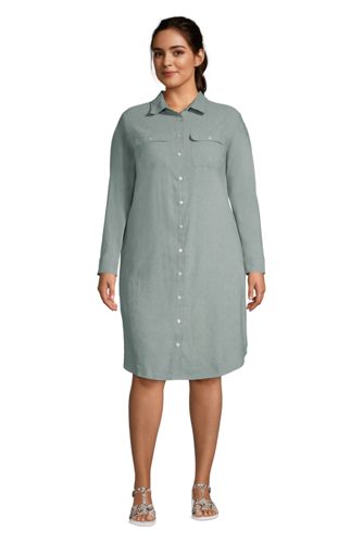 linen shirt dress button front