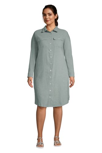 button down dress plus size