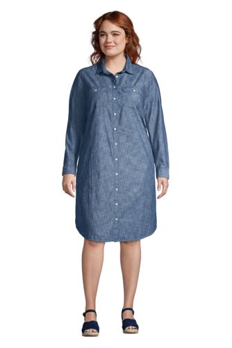 knee length denim shirt dress