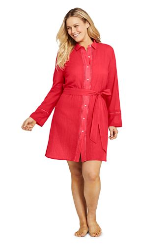 cotton shirt dress plus size