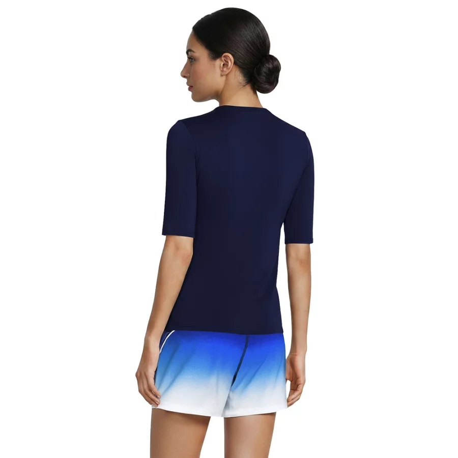 Women's Sunshade UPF 50 Elbow Sleeve Rash Guard Swim Tee