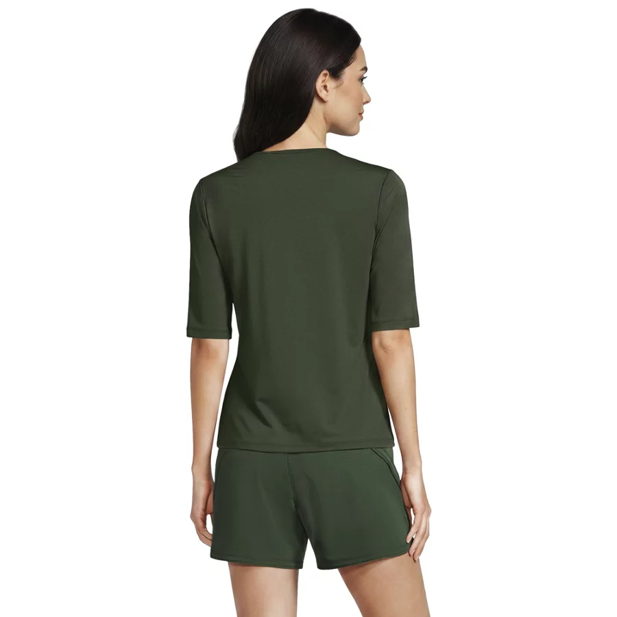 Women's Sunshade UPF 50 Elbow Sleeve Rash Guard Swim Tee