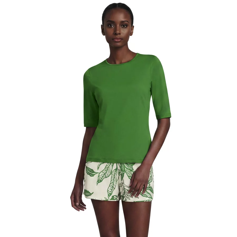 Women's Sunshade UPF 50 Elbow Sleeve Rash Guard Swim Tee view 3