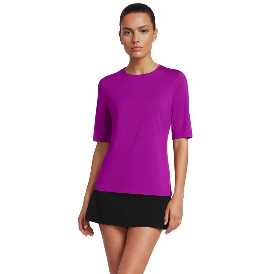 Women's Sunshade UPF 50 Elbow Sleeve Rash Guard Swim Tee view 2