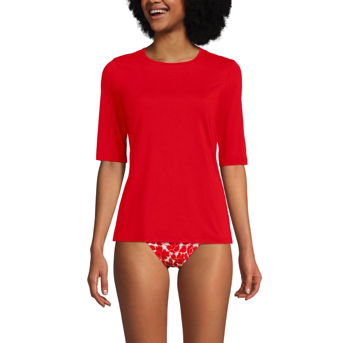 Women's Crew Neck Rash Guard UPF 50 Swim Tee
