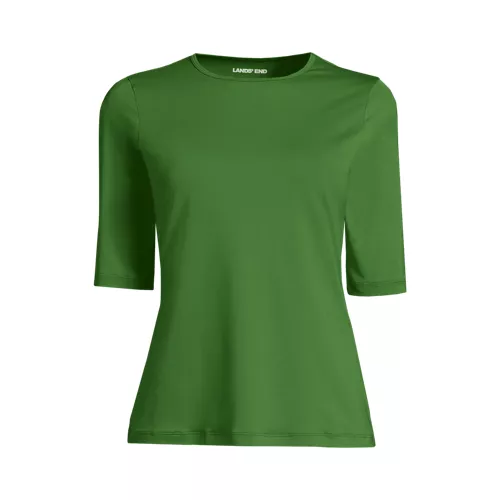 Women's SunShade UPF 50 Elbow Sleeve Rash Guard Swim Tee, Front