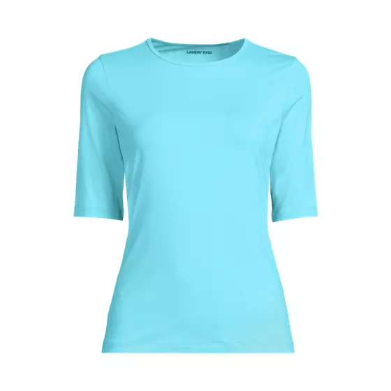 Women's Plus Size SunShade UPF 50 Elbow Sleeve Rash Guard Swim Tee - primary