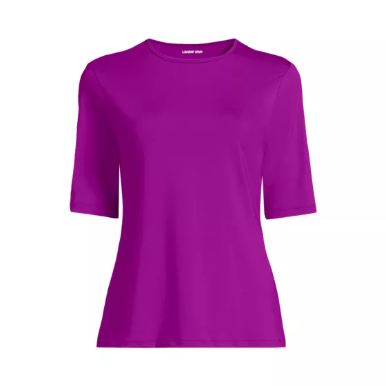 Women's SunShade UPF 50 Elbow Sleeve Rash Guard Swim Tee - primary