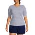 Women's Plus Size Crew Neck Rash Guard UPF 50 Sun Protection Swim Tee, Front