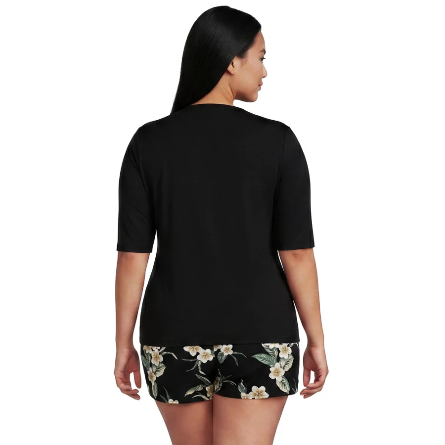 Women's Sunshade UPF 50 Elbow Sleeve Rash Guard Swim Tee view 4