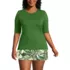 Women's Plus Size SunShade UPF 50 Elbow Sleeve Rash Guard Swim Tee, Front