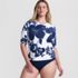Women's Plus Size Elbow Sleeve Relaxed UPF 50 Rash Guard, Front