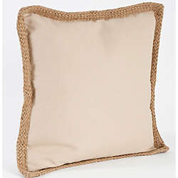 Saro Lifestyle Jute Braid Border Decorative Throw Pillow, Front