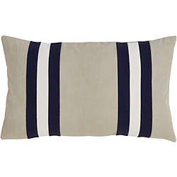 Saro Lifestyle Dual Band Decorative Throw Pillow, Front