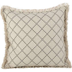 Saro Lifestyle Diamond Fringe Border Decorative Throw Pillow, Front