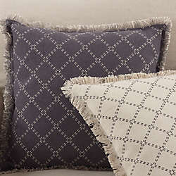 Saro Lifestyle Diamond Fringe Border Decorative Throw Pillow, alternative image