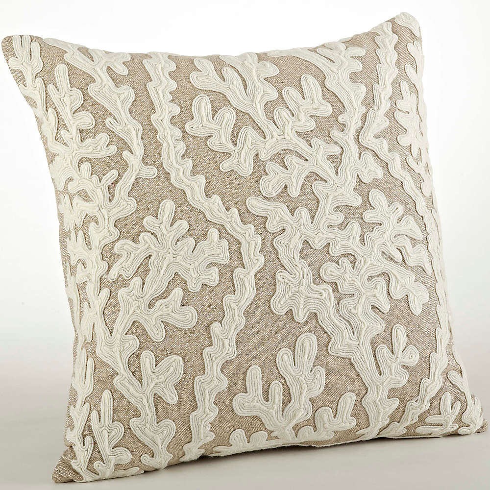 Saro Lifestyle Dori Embroidered Decorative Throw Pillow, Front